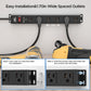 CRST 6 Outlets Wide Spaced Mountable Metal Power Strip Surge Protector, 6FT Flat Plug Power Cord, Mounting Kits Included