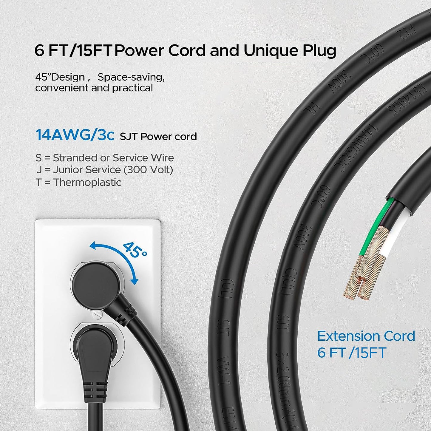 CRST 12 Outlets Wide Spaced Mountable Metal Long Power Strip Surge Protector, Flat Plug Power Cord, 36 Months Warranty
