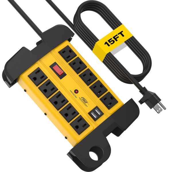 CRST 10-Outlet Metal Power Strip Surge Protector