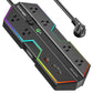 6 Outlet Surge Protector Power Strip with RGB Lights and PD 20W Fast Charging USB Ports, Wide-Spaced Outlet Perfect for e-Sports, Game PC, Home and Offices