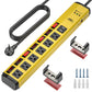 CRST 6 Outlets Individual Switches Mountable Metal Power Strip Surge Protector with Dural USB Ports 6FT Flat Plug Power Cord