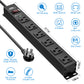 CRST 6 Outlets Wide Spaced Mountable Metal Power Strip Surge Protector, 6FT Flat Plug Power Cord, 2100 Joules Protection, Mount Kits Included