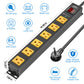 CRST 6 Outlets Wide Spaced Mountable Metal Power Strip Surge Protector, 6FT Flat Plug Power Cord, Mounting Kits Included