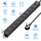 CRST 8 Outlets Wide Spaced Mountable Metal Power Strip Surge Protector, 6FT Flat Plug Power Cord, 2100 Joules Protection, Mount Kits Included