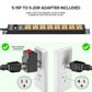 ETL Listed 20A Heavy Duty Power Strip | 8-Outlet Metal Surge Protector with Wall & Rack Mount