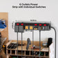CRST 6 Outlets Individual Switches Mountable Metal Power Strip Surge Protector, 6FT Flat Plug Power Cord