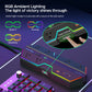 6 Outlet Surge Protector Power Strip with RGB Lights and PD 20W Fast Charging USB Ports, Wide-Spaced Outlet Perfect for e-Sports, Game PC, Home and Offices
