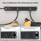 CRST 6 Outlets Wide Spaced Mountable Metal Power Strip Surge Protector, 6FT Flat Plug Power Cord, Mounting Kits Included