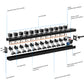 CRST 12 Outlets Wide Spaced Mountable Metal Power Strip Surge Protector, Optional 15FT or 6FT Flat Plug Power Cord