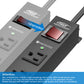 CRST 6 Outlets Wide Spaced Mountable Metal Power Strip Surge Protector, 6FT Flat Plug Power Cord, 2100 Joules Protection, Mount Kits Included