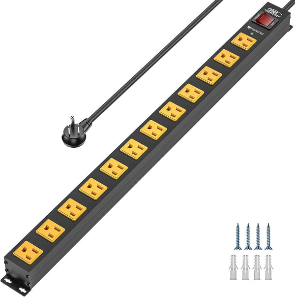 12-Outlet 2100 Joules Heavy Duty Metal Power Strip