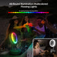 Neofeel Portable Oscillating Standing Fan, 40000mAh Rechargeable Battery Operated Fan with Remote/Timer, RGB Lighting Fan, Pedestal Floor Fan for Bedroom Party Camping (White, 40000mAh)