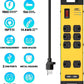 CRST Wide Spaced 8 Outlets Dural USB Mountable Metal Power Strip Surge Protector, 15FT Power Cord