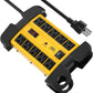 CRST 8 Outlets Dural USB Mountable Metal Power Strip Surge Protector with Cord Wrapping Design, Optional 15FT or 6FT Power Cord