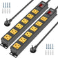 CRST 2PK 6 Outlet Surge Protector Power Strip 2100J with Switch, 15A/1875W Heavy Duty Mountable Power Strip, Wide Spaced Power Bar, 6FT Extension Power Cord