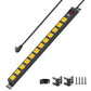 CRST 12 Outlets Wall Mountable Long Power Strip, 2100 Joules Heavy Duty Surge Protector, Slim Metal Power Bar with 6ft Extension Power Cord, ETL Listed