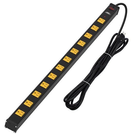 ROCKETSOCKETTECH power strip CRST 12-Outlets 15 ft. Heavy Duty Surge Protector Power Strip 15A